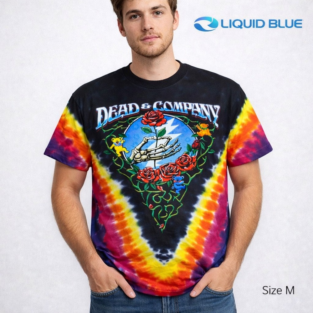 Dead & Company tee mens  size medium Liquid Blue Summer Tour 2022 Tie Dye Band
